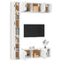 7 Piece TV Cabinet Set White Engineered Wood