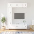 7 Piece TV Cabinet Set White Engineered Wood