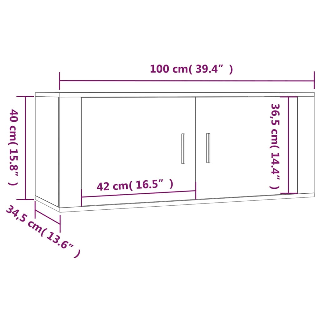 6 Piece TV Cabinet Set White Engineered Wood