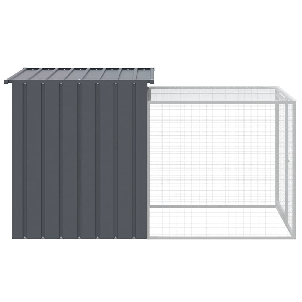 Chicken Cage with Run Anthracite 110x201x110 cm Galvanised Steel