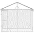 Outdoor Dog Kennel with Roof Silver 3x1.5x2.5 m Galvanised Steel