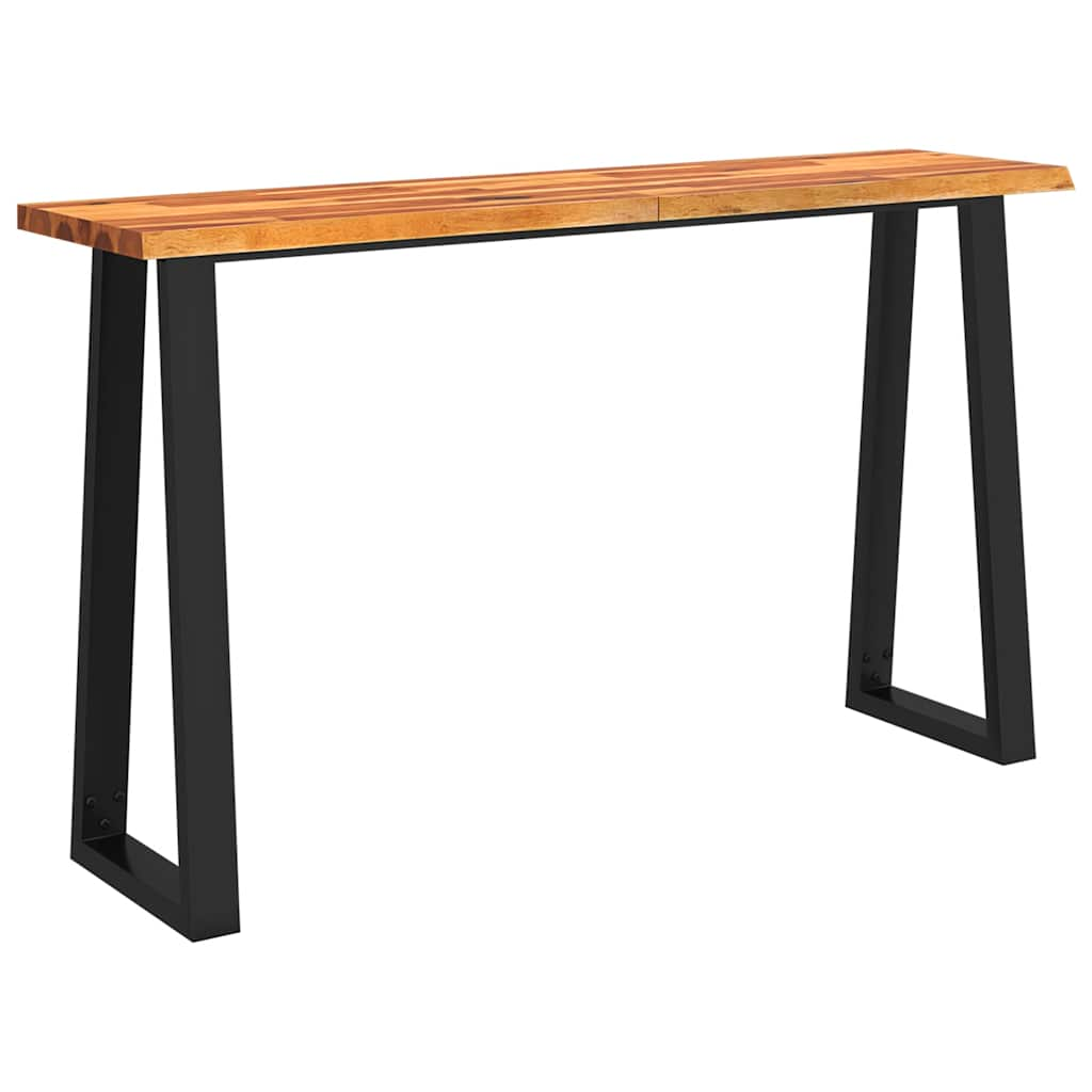 Console Table with Live Edge 140x40x80 cm Solid Wood Acacia