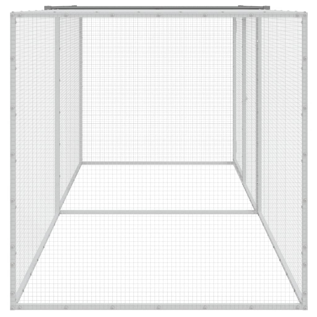 Chicken Cage with Roof Light Grey 203x98x90 cm Galvanised Steel