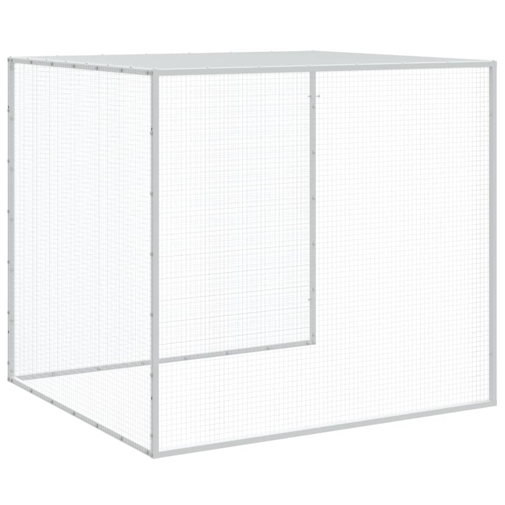 Chicken Cage with Roof Light Grey 403x98x90 cm Galvanised Steel