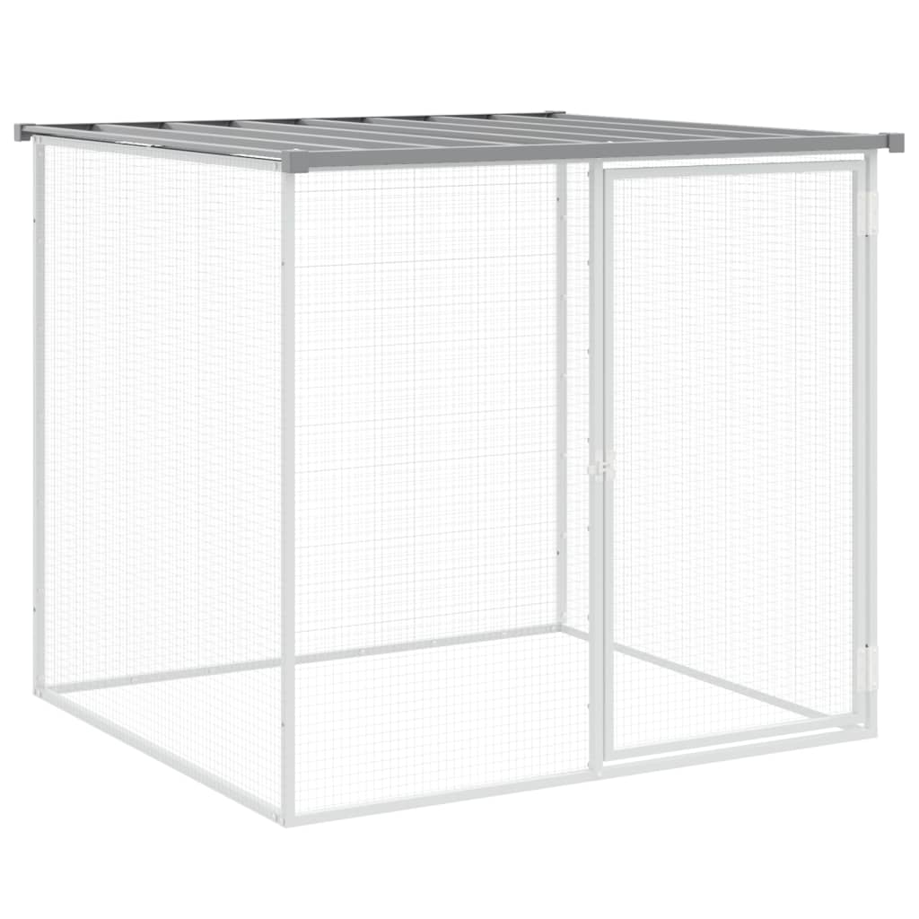 Chicken Cage with Roof Light Grey 803x98x90 cm Galvanised Steel