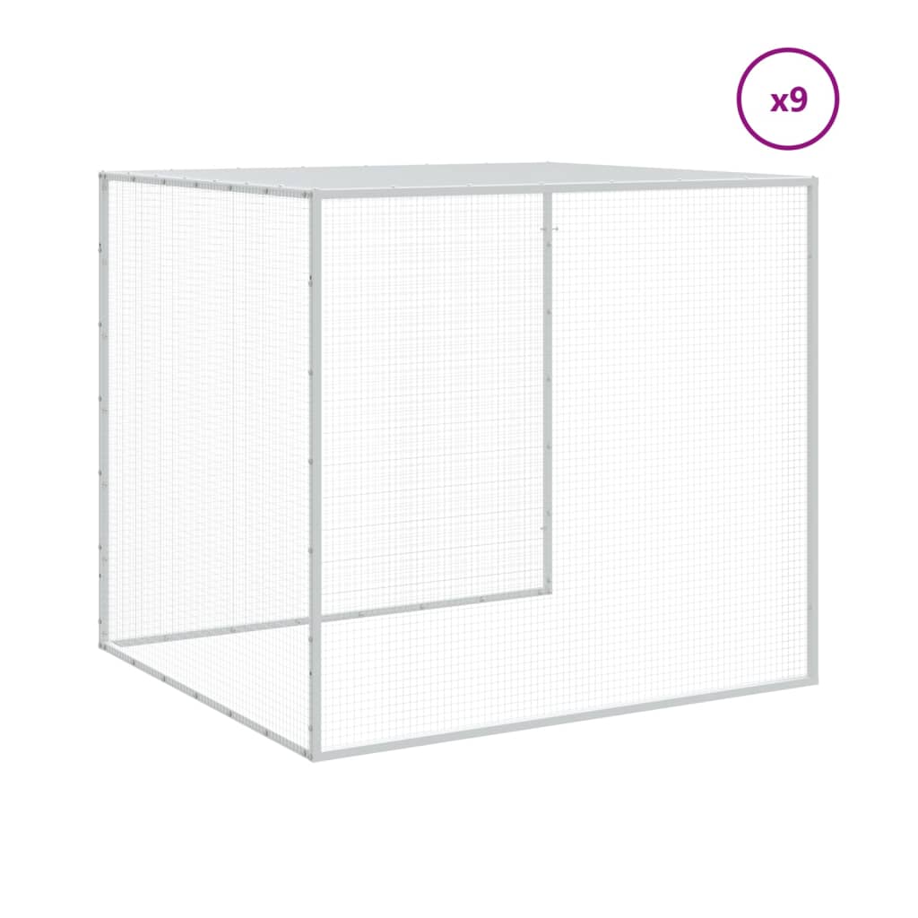 Chicken Cage with Roof Light Grey 1003x98x90 cm Galvanised Steel