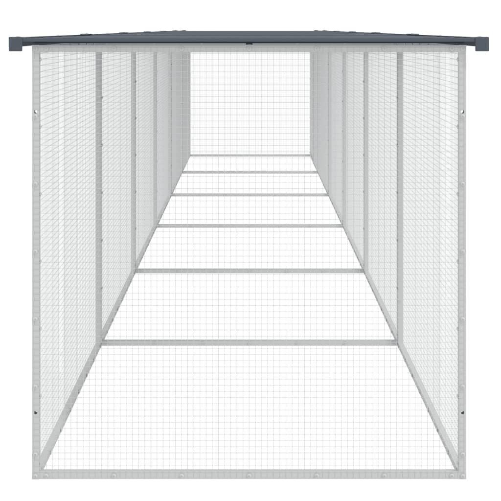 Chicken Cage with Roof Anthracite 603x98x90 cm Galvanised Steel