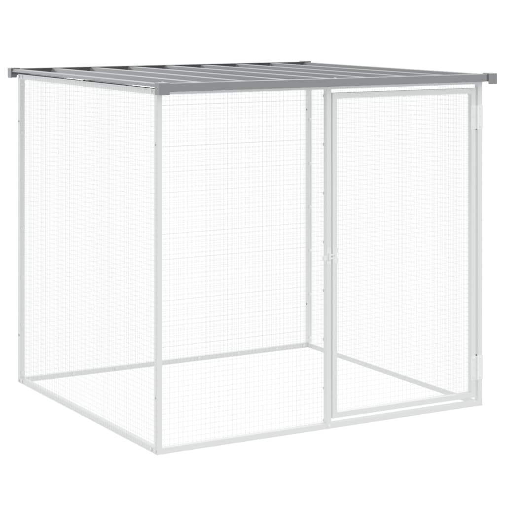 Chicken Cage with Roof Light Grey 1003x98x90 cm Galvanised Steel