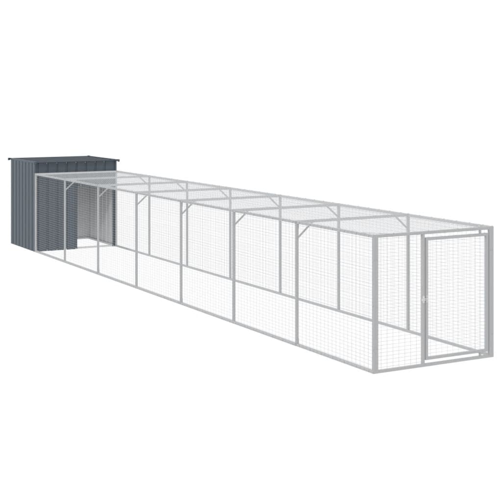 Chicken Cage with Run Anthracite 110x813x110 cm Galvanised Steel