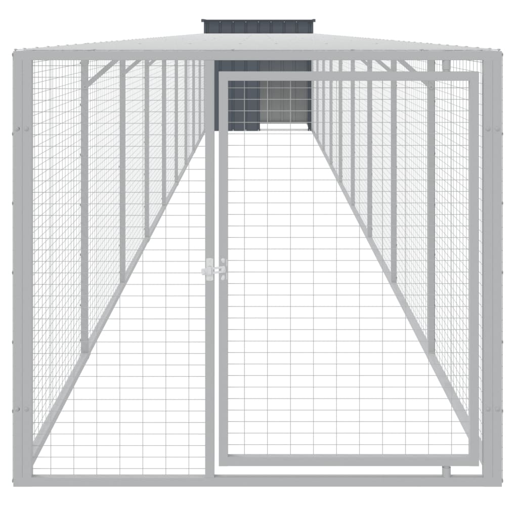 Chicken Cage with Run Anthracite 110x1017x110 cm Galvanised Steel