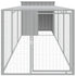 Chicken Cage with Run Light Grey 110x405x110 cm Galvanised Steel