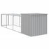 Chicken Cage with Run Light Grey 110x405x110 cm Galvanised Steel