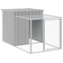 Chicken Cage with Run Light Grey 110x405x110 cm Galvanised Steel