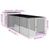 Chicken Cage with Run Light Grey 110x405x110 cm Galvanised Steel