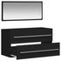 Bathroom Cabinet with Mirror Black Engineered Wood