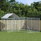 Outdoor Dog Kennel with Roof Silver 4x4x2.5 m Galvanised Steel