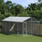 Outdoor Dog Kennel with Roof Silver 3x7.5x2.5 m Galvanised Steel