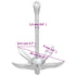 Folding Anchor Silver 1.5 kg Malleable Iron