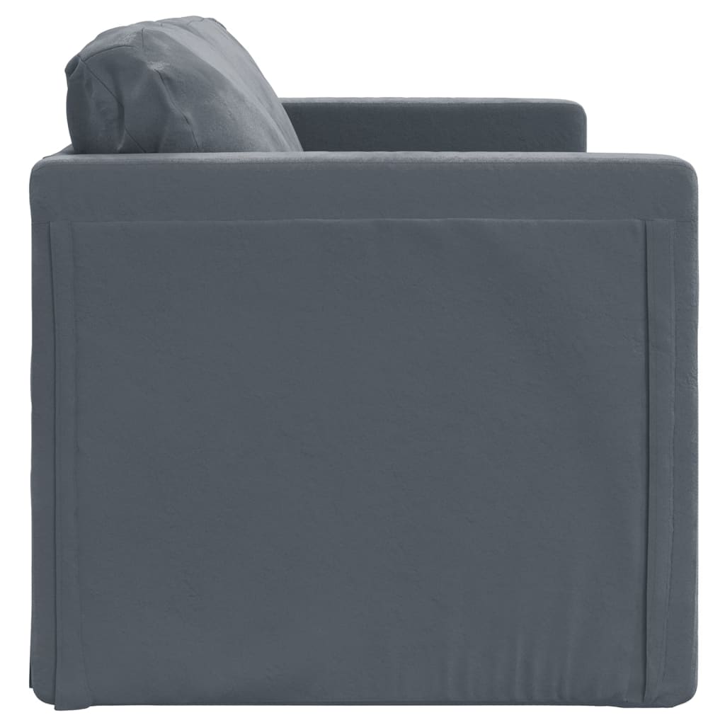 Floor Sofa Bed 2-in-1 Dark Grey 122x204x55 cm Velvet