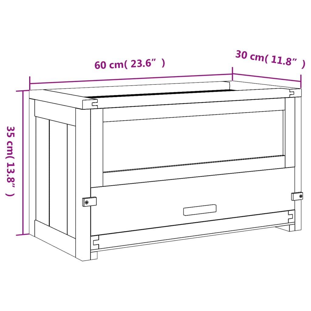 Hamster Cage 60x30x35 cm Solid Wood Fir