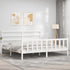 Bed Frame without Mattress White 183x203 cm King Solid Wood Pine