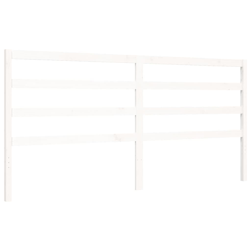 Bed Frame without Mattress White 183x203 cm King Solid Wood Pine