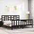 Bed Frame without Mattress Black 183x203 cm King Solid Wood Pine