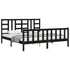 Bed Frame without Mattress Black 183x203 cm King Solid Wood Pine