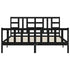 Bed Frame without Mattress Black 183x203 cm King Solid Wood Pine