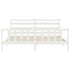 Bed Frame without Mattress White 183x203 cm King Solid Wood Pine