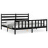 Bed Frame without Mattress Black 183x203 cm King Solid Wood Pine