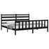 Bed Frame without Mattress Black 183x203 cm King Solid Wood Pine