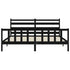 Bed Frame without Mattress Black 183x203 cm King Solid Wood Pine