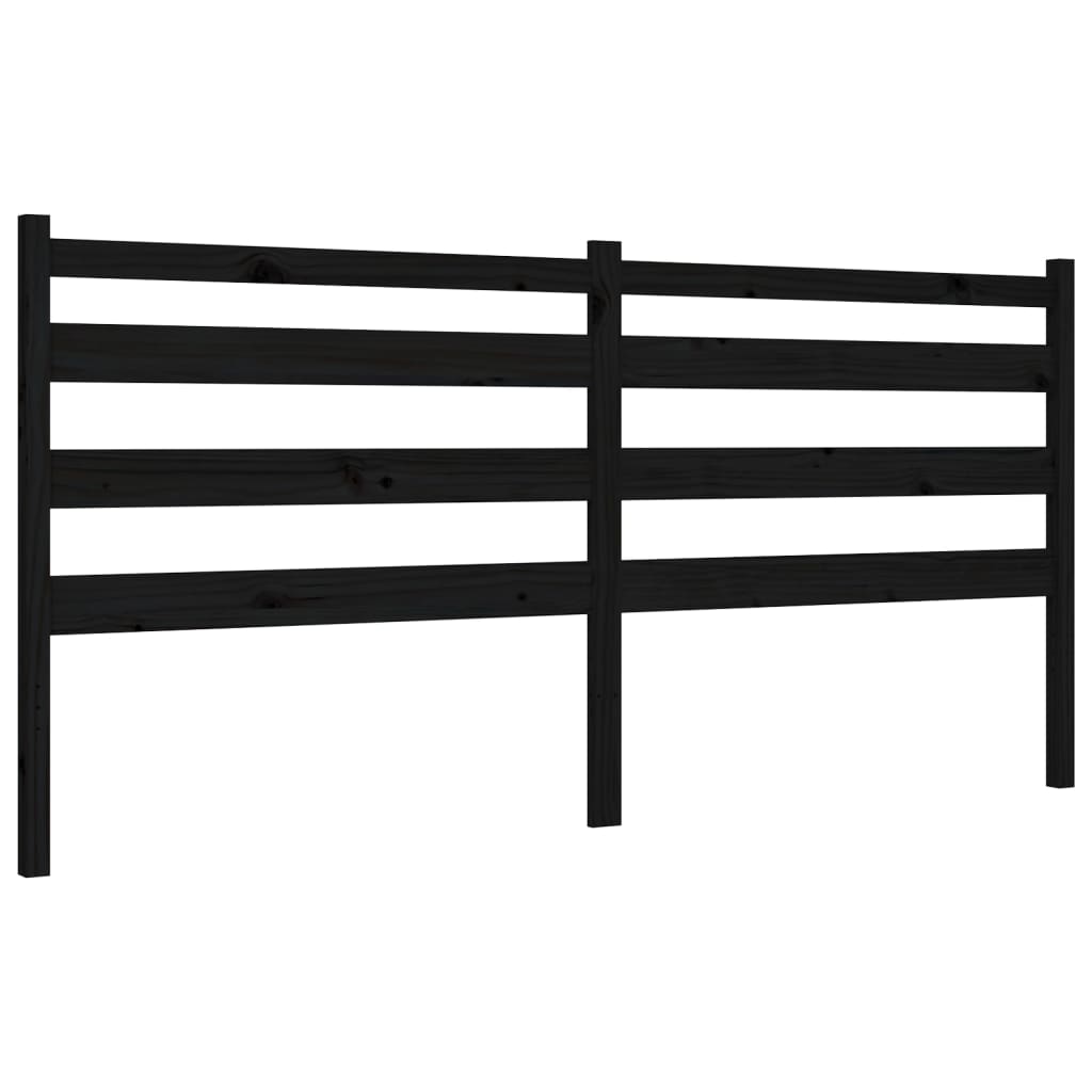 Bed Frame without Mattress Black 183x203 cm King Solid Wood Pine