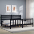 Bed Frame without Mattress Black 183x203 cm King Solid Wood Pine