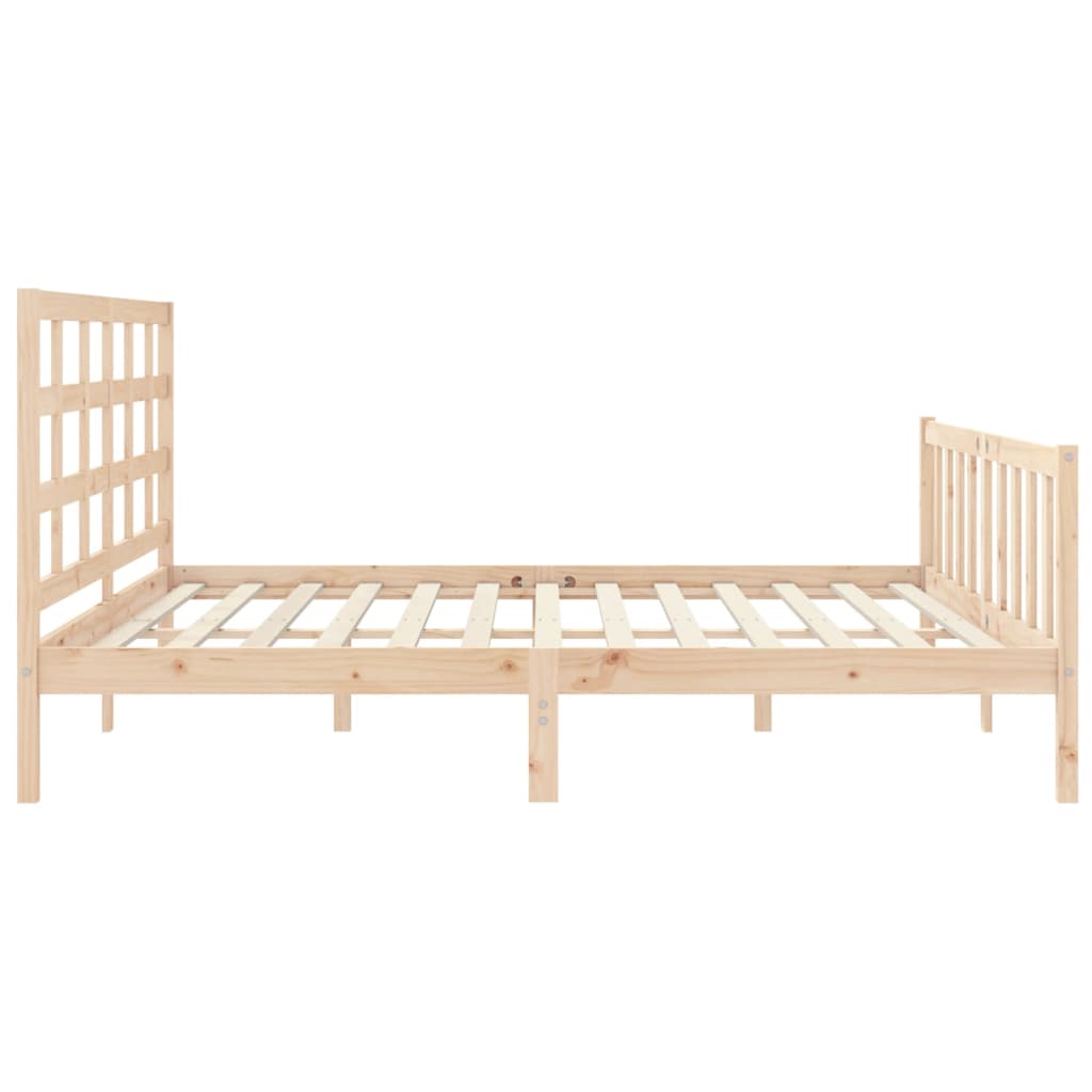 Bed Frame without Mattress 183x203 cm King Solid Wood Pine