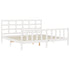 Bed Frame without Mattress White 183x203 cm King Solid Wood Pine