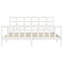 Bed Frame without Mattress White 183x203 cm King Solid Wood Pine