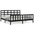 Bed Frame without Mattress Black 183x203 cm King Solid Wood Pine