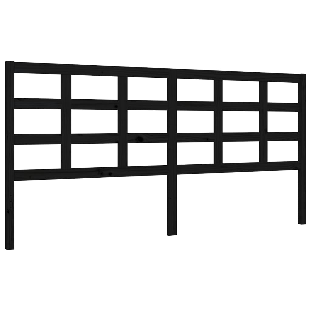 Bed Frame without Mattress Black 183x203 cm King Solid Wood Pine