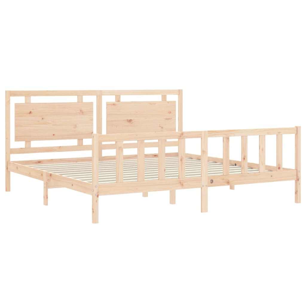 Bed Frame without Mattress 183x203 cm King Solid Wood Pine