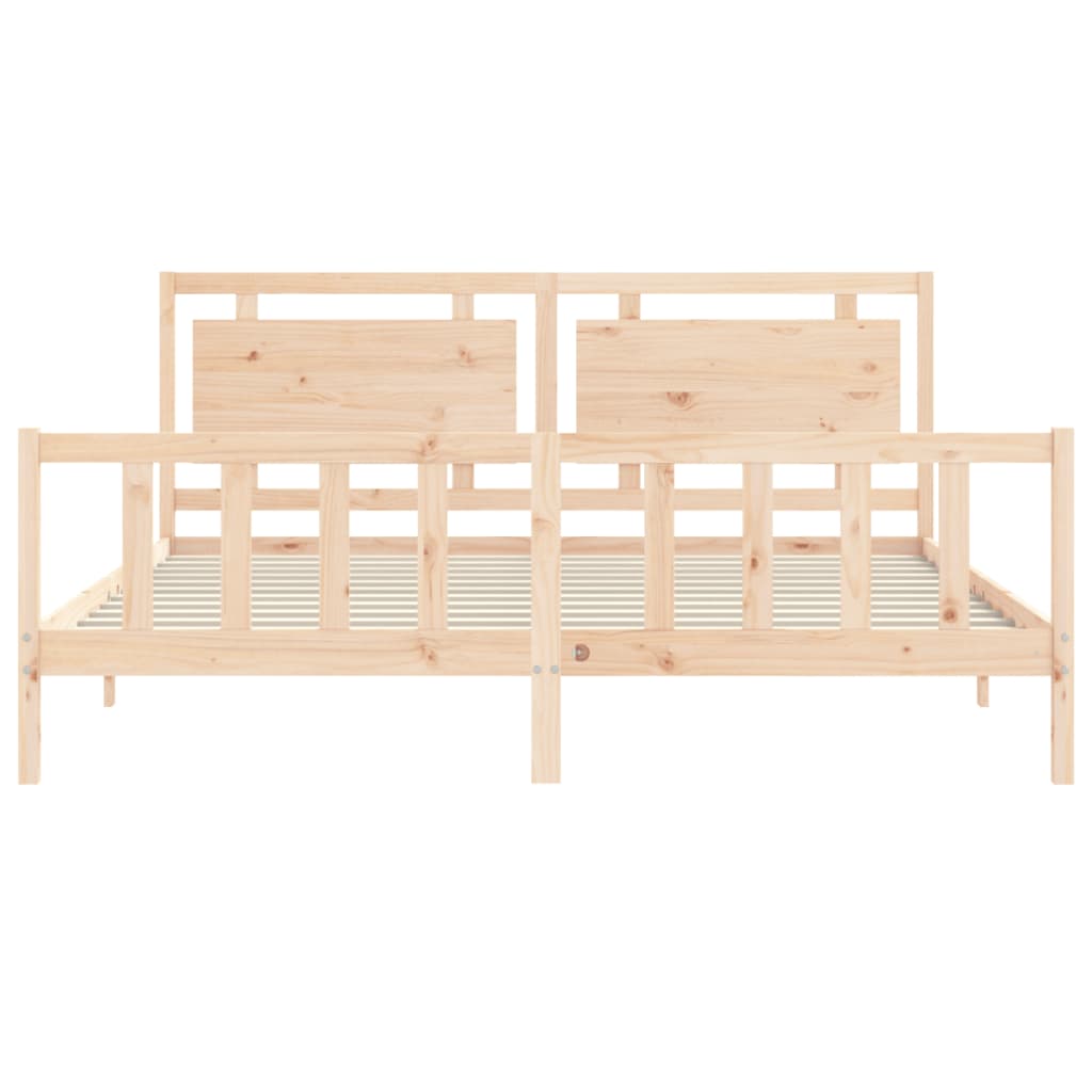 Bed Frame without Mattress 183x203 cm King Solid Wood Pine