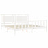 Bed Frame without Mattress White 183x203 cm King Solid Wood Pine