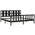 Bed Frame without Mattress Black 183x203 cm King Solid Wood Pine