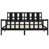 Bed Frame without Mattress Black 183x203 cm King Solid Wood Pine