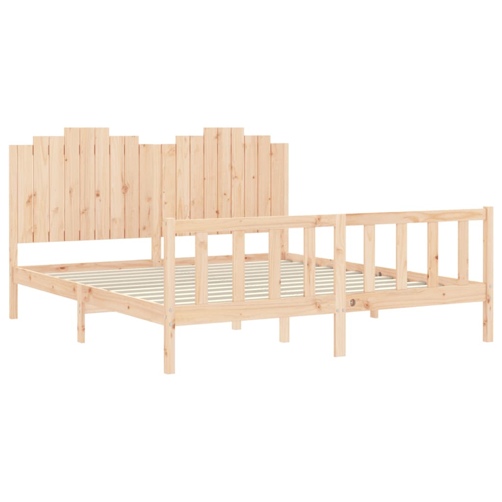 Bed Frame without Mattress 183x203 cm King Solid Wood Pine