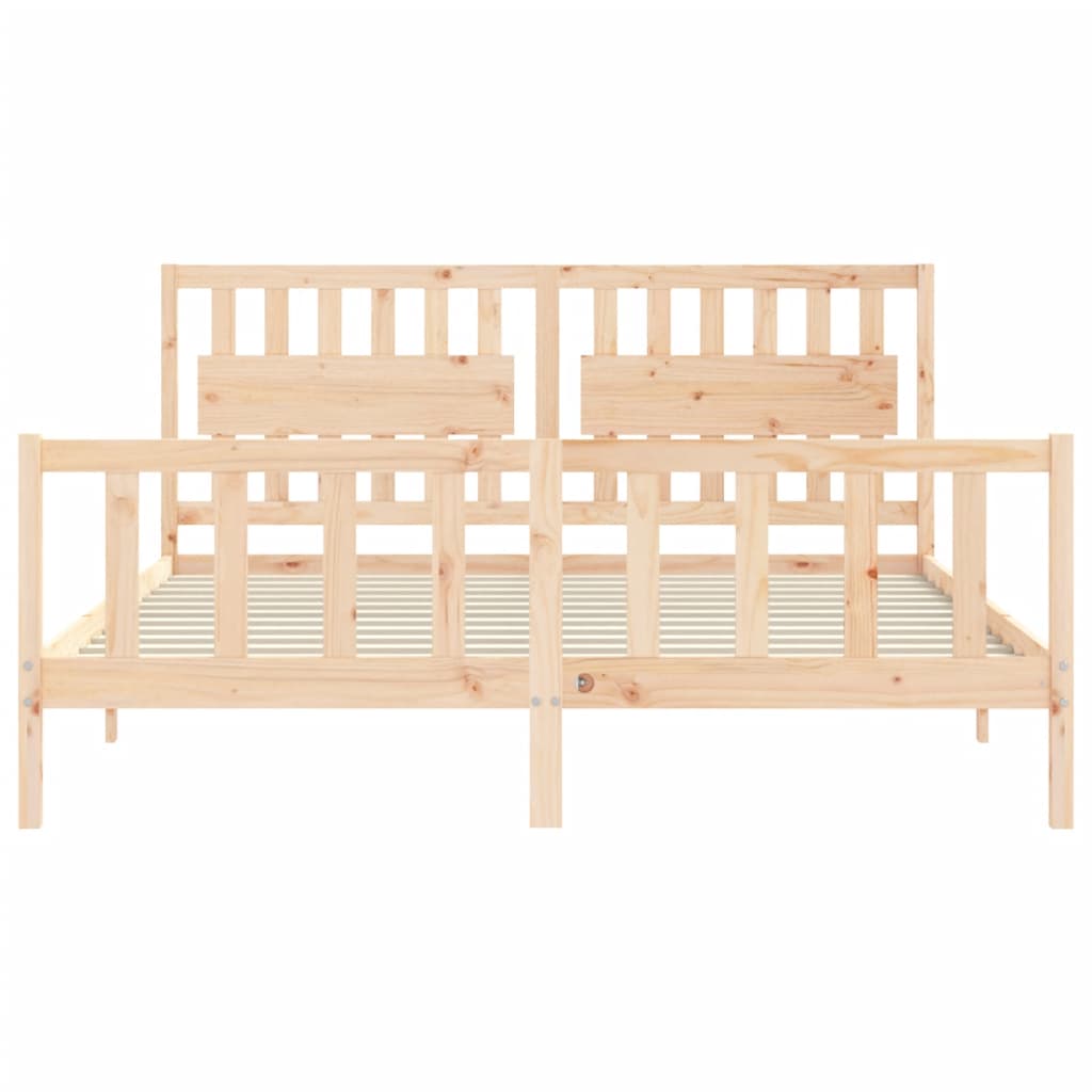 Bed Frame without Mattress 183x203 cm King Solid Wood Pine