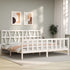 Bed Frame without Mattress White 183x203 cm King Solid Wood Pine