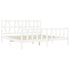 Bed Frame without Mattress White 183x203 cm King Solid Wood Pine