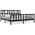 Bed Frame without Mattress Black 183x203 cm King Solid Wood Pine